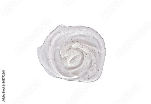 Cosmetic clear liquid transparent cream isolated on white background.