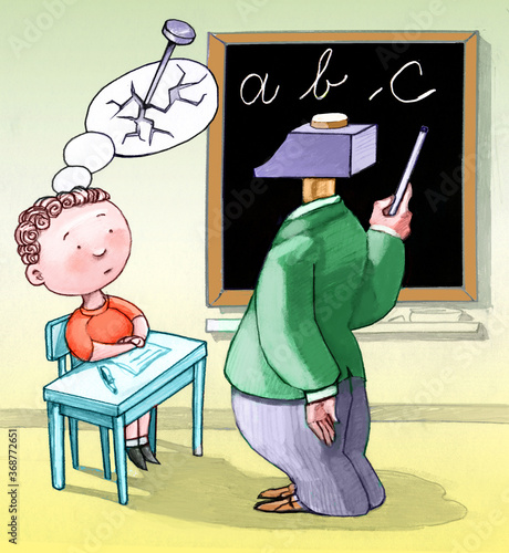 Tableau sur toile school as compulsion
