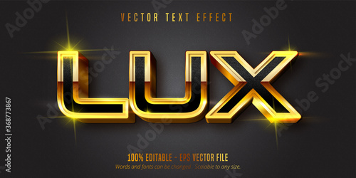 Lux text, shiny gold style editable text effect