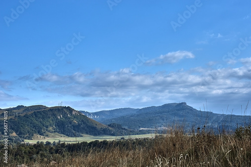 mountain view sky clouds forest