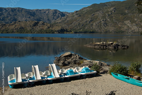 Pedals boats at Lago de Sanabria near Galende,Zamora,Castile and León,Spain,Europe
 photo