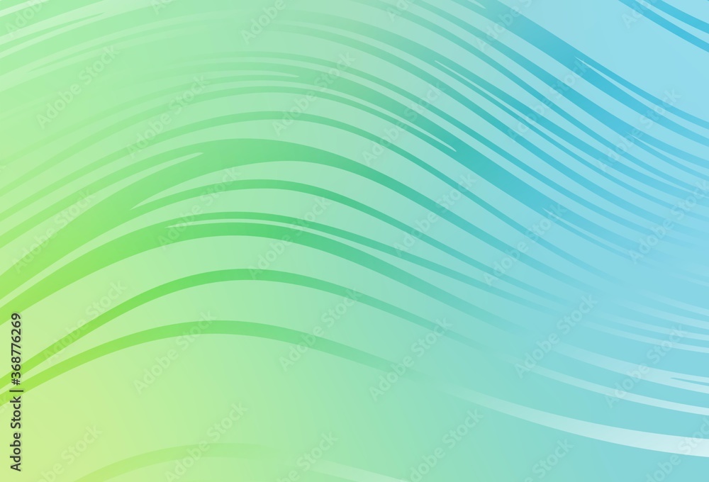 Light Blue, Green vector background with curved lines.