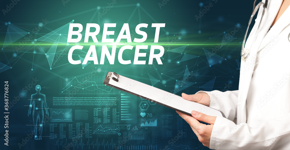 doctor writes notes on the clipboard with BREAST CANCER inscription, medical diagnosis concept doctor writes notes on the clipboard with BREAST CANCER inscription, medical diagnosis concept