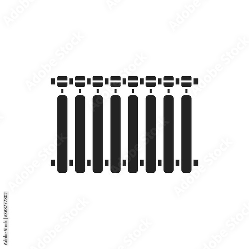 Aluminum battery black glyph icon on white background. Heat in the house. House temperature. Pictogram for web page, mobile app, promo. UI UX GUI design element