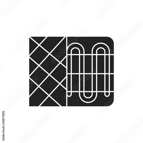 Heater black glyph icon. Device for supplying heat, for example a radiator or a convector. Pictogram for web page, mobile app, promo. UI UX GUI design element.