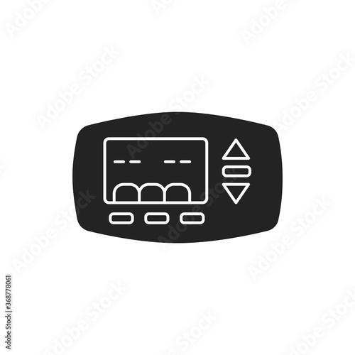 Thermostat for heating a house black glyph icon on white background. Maintaining heat in the house. Pictogram for web page, mobile app, promo. UI UX GUI design element