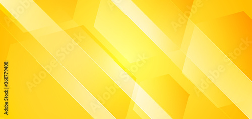 Abstract geometric hexagons yellow background with diagonal striped lines.