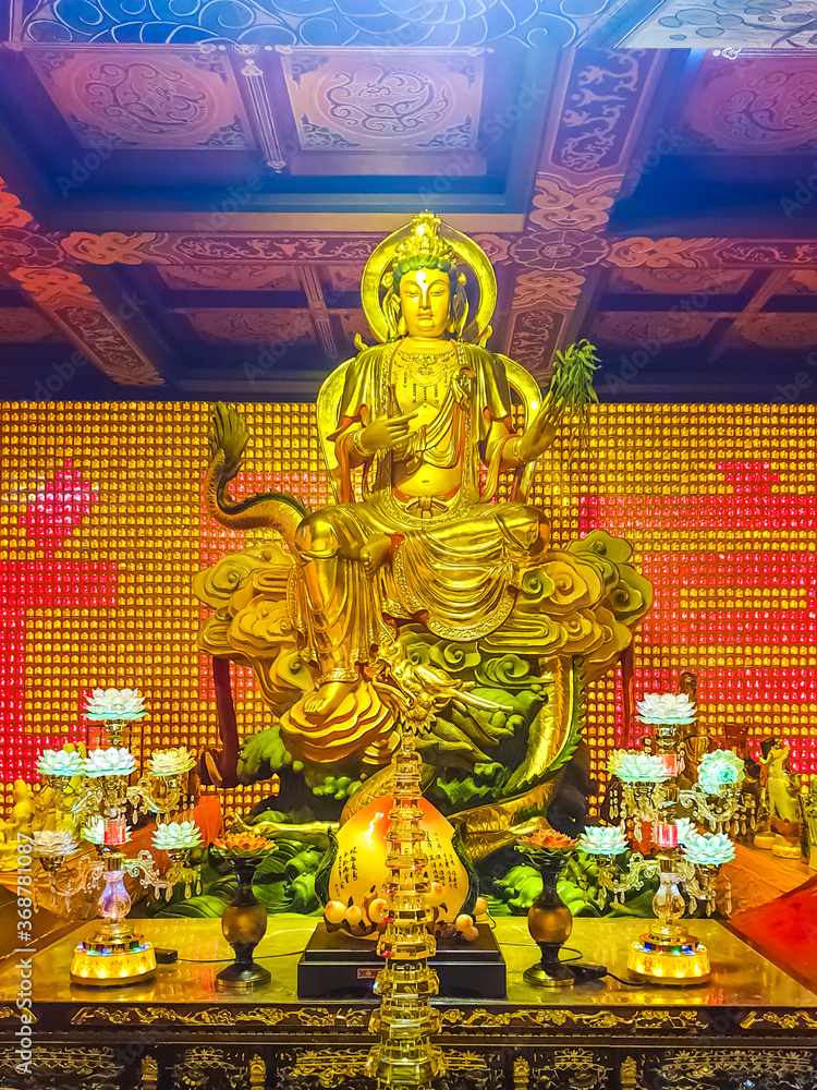 Statue in Temple 33 statues of guanyin in the Sanya Nanshan Cultural Center