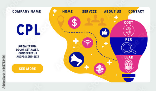 Vector website design template . CPL - Cost Per Lead. business concept background. illustration for website banner, marketing materials, business presentation, online advertising. 