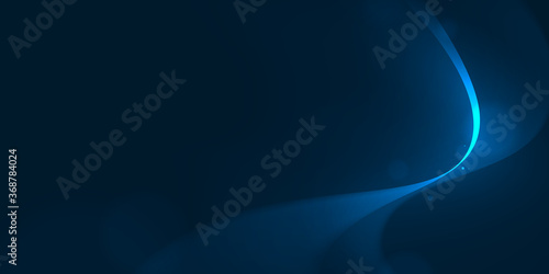Glow curve line on dark blue abstract background.