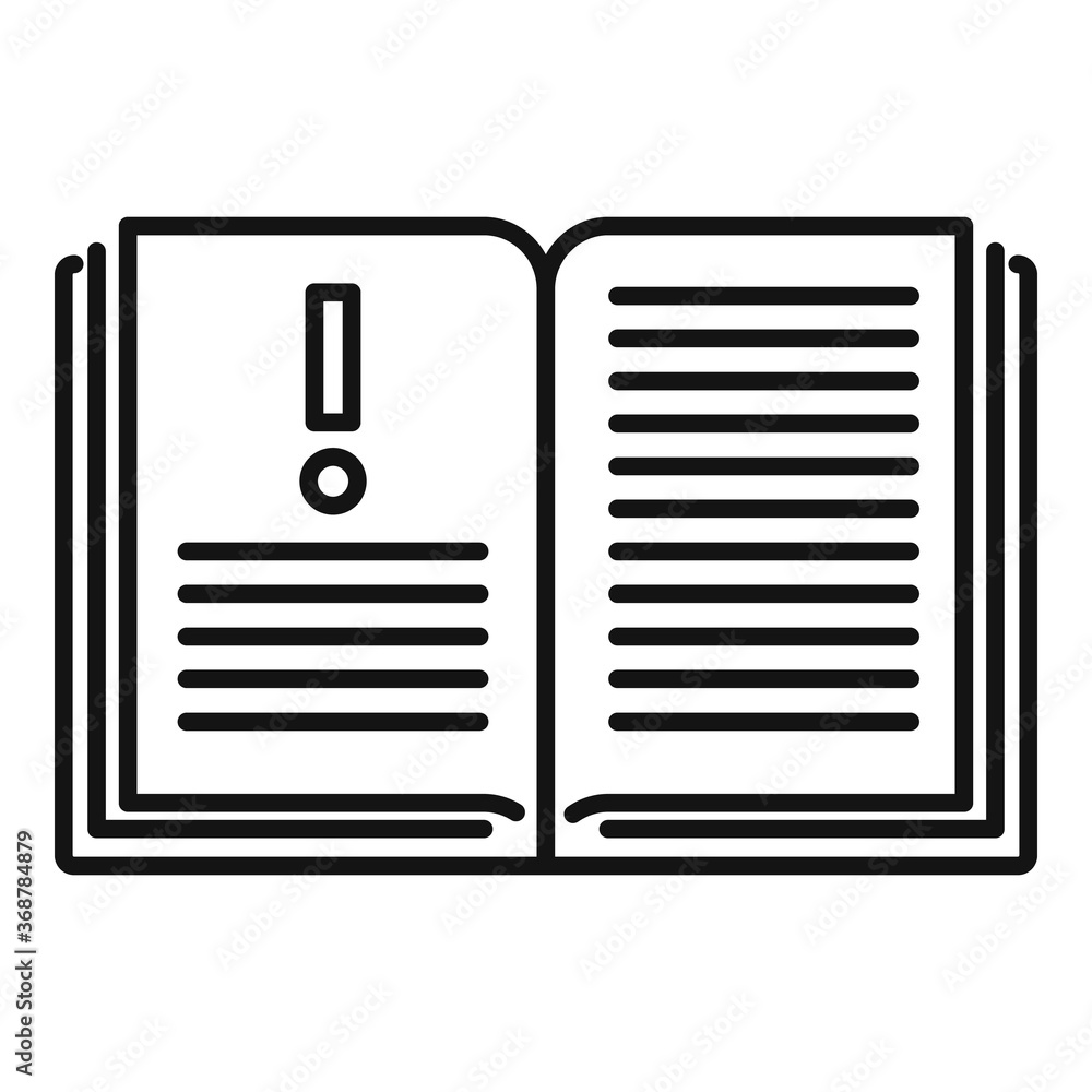 Open innovation book icon. Outline open innovation book vector icon for web design isolated on white background Open innovation book icon. Outline open innovation book vector icon for web design isolated on white background