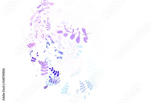 Light Pink, Blue vector elegant template with leaves.