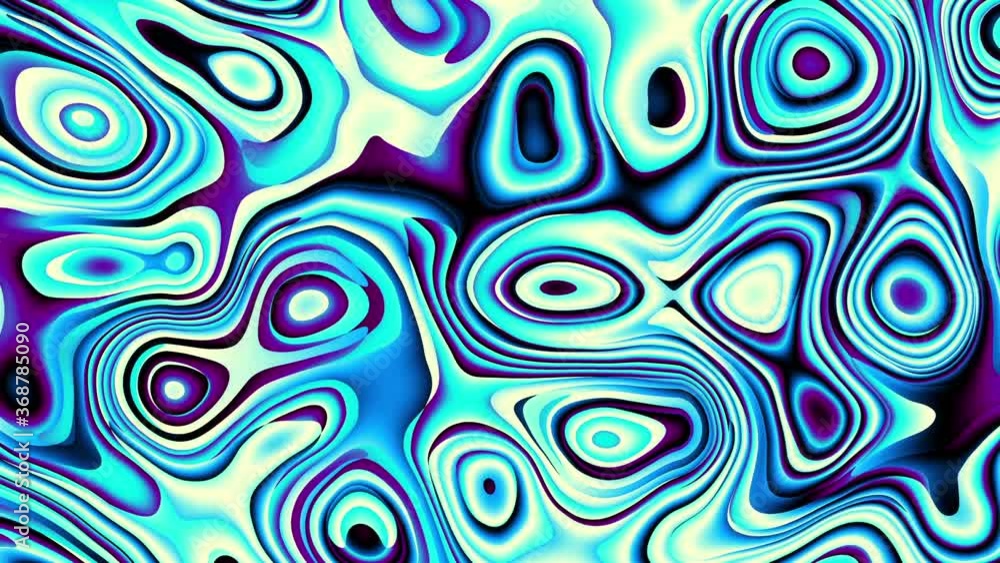 Moving random wavy texture. Psychedelic wavy animated abstract curved shapes. Looping footage. Moving random wavy texture. Psychedelic wavy animated abstract curved shapes. Looping footage.