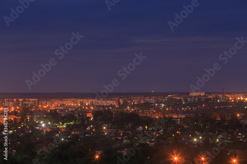 Cityscape aerial view in the evening in the big city of Eastern Europe © MaksimM