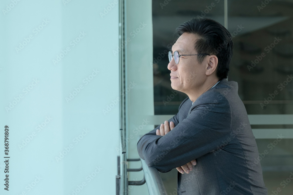 Portrait of a Chinese businessman, side view. Portrait of a Chinese businessman, side view.