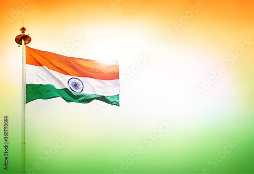 Quadro su tela INDIA FLAG FLYING HIGH WITH PRIDE independence day of india and republic day of