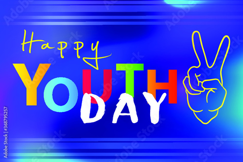 International Youth Day, 12 August, background multicolor with hand, vector graphics, modern concept for your design, illustration.