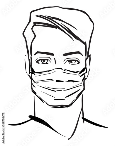COVID-19, Novel coronavirus, handsome man with medical face mask