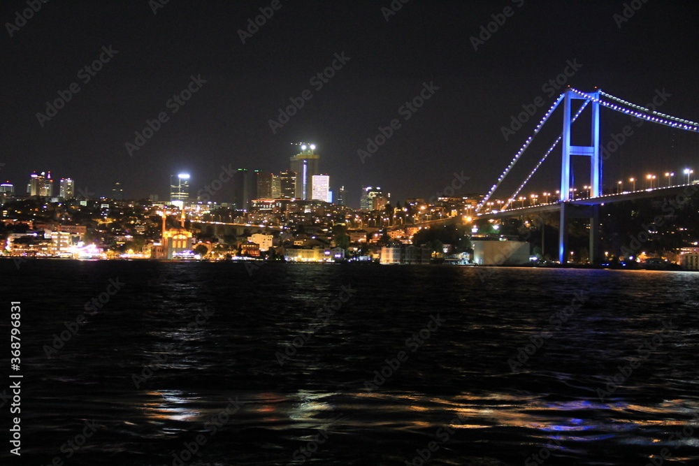 bridge at night İstanbul