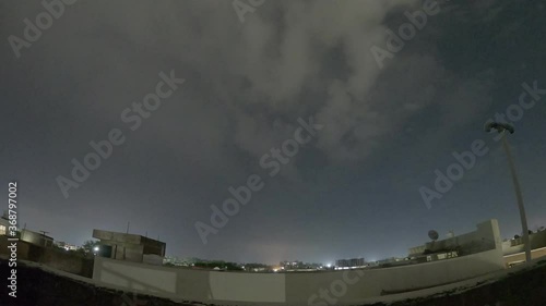 Night time lapse with lightning 10s