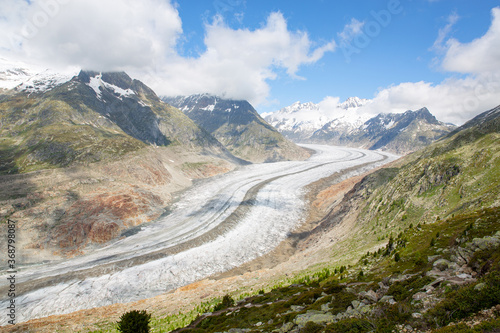 Beautiful Aletsch Glacier in Wallis, Switzerland, Unesco World Heritage