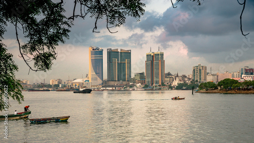 Dar es Salaam city skyline at sunrise