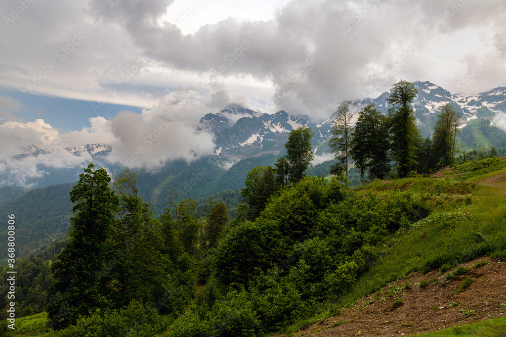 The Summer landscape in the Caucasus Mountains. Russia