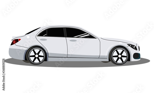 Concept of car. White car. Sport car  modern car.