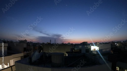 time lapse sunset over the city