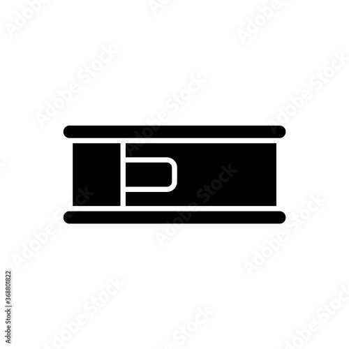 Springform cake pan, silhouette icon. Outline symbol of kitchen utensil for baking sponge cake, cheesecake. Black simple illustration of metal mold. Flat isolated vector, white background