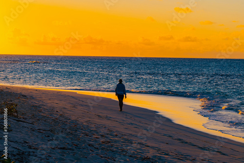 Fototapeta Naklejka Na Ścianę i Meble -  colorful sunset on the Caribbean beach of Anguilla island