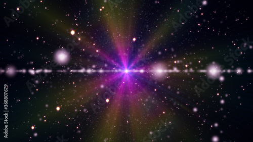 Fototapeta Naklejka Na Ścianę i Meble -  cosmos stars light lens flare