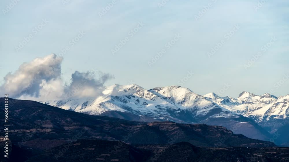 clouds over the Pyrenees mountains, Spain, video time lapse clouds over the Pyrenees mountains, Spain, video time lapse