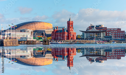 Panoramic view of the Cardiff Bay - Cardiff, Wales photo