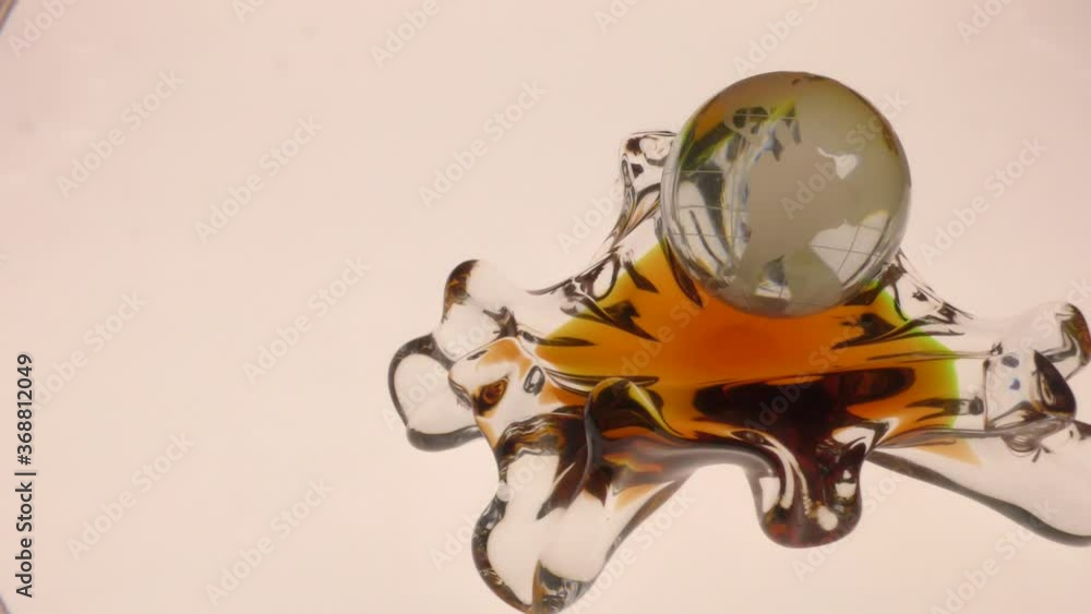 Globe with glass effect glass drops. Globe with glass effect glass drops.
