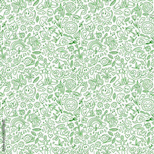 Spring nature seamless vector background