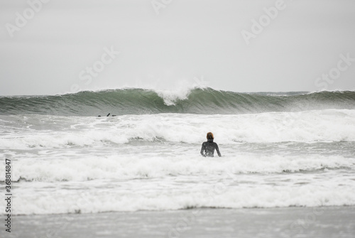 Canvas Print Surfer maine winter