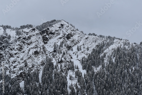 Beautiful picture of mountain covered with snow in nainital © BalamSingh