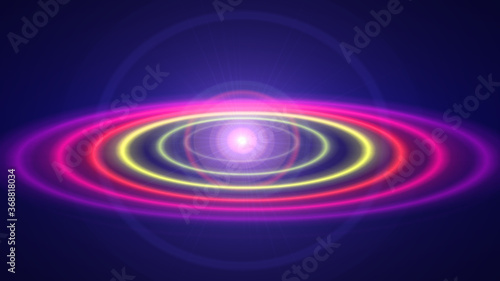 Abstract atom color rings background