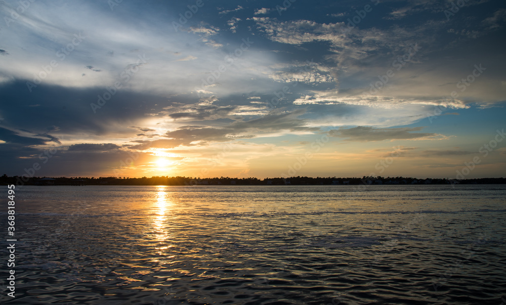 Fototapeta premium Sunset on Topsail Sound