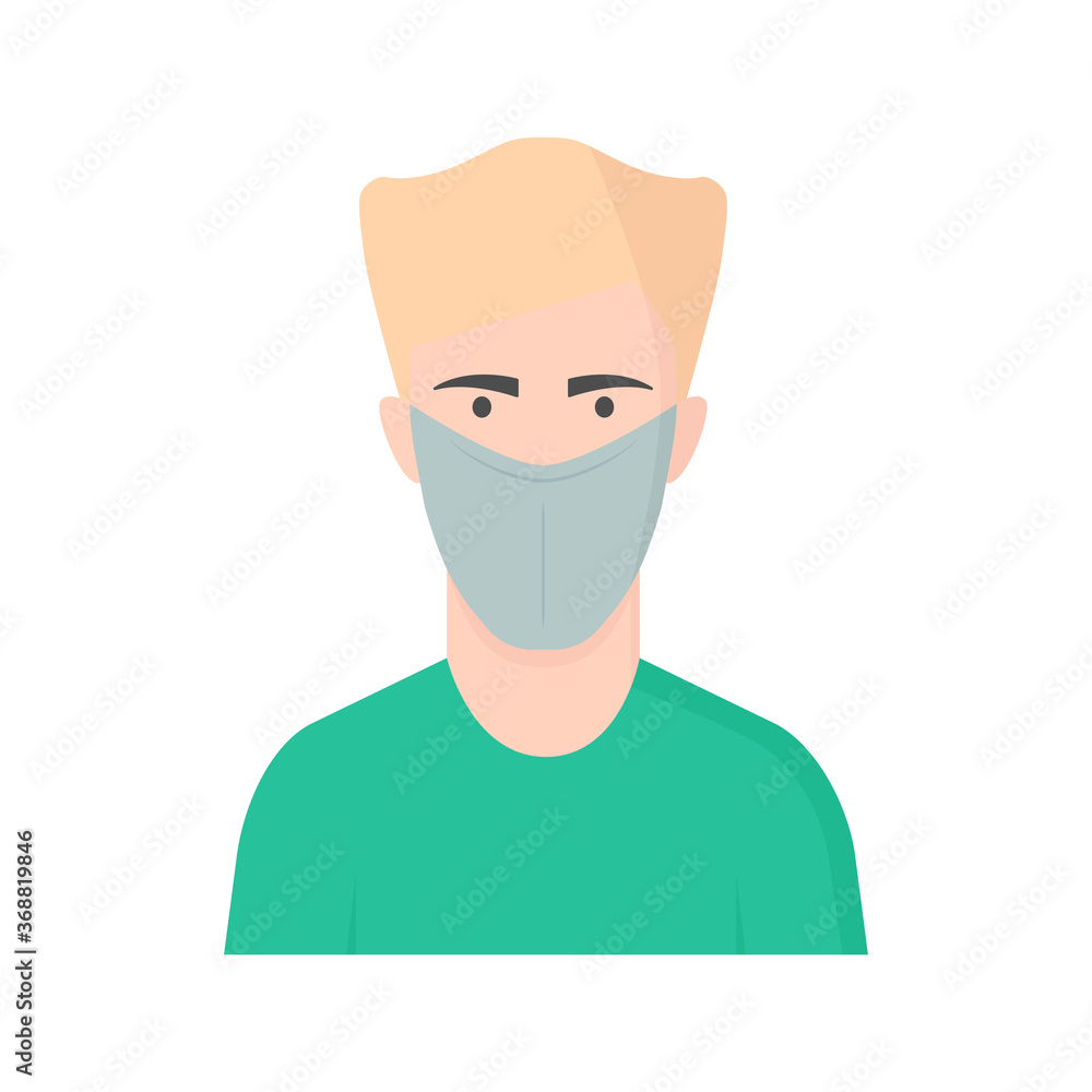 Coronavirus. Persona con mascarilla. Detener el coronavirus. Raza americana, americano. Proteger la salud. Concepto de cuarentena, pandemia, epidemia. Hombre con máscara médica. Contaminación del aire