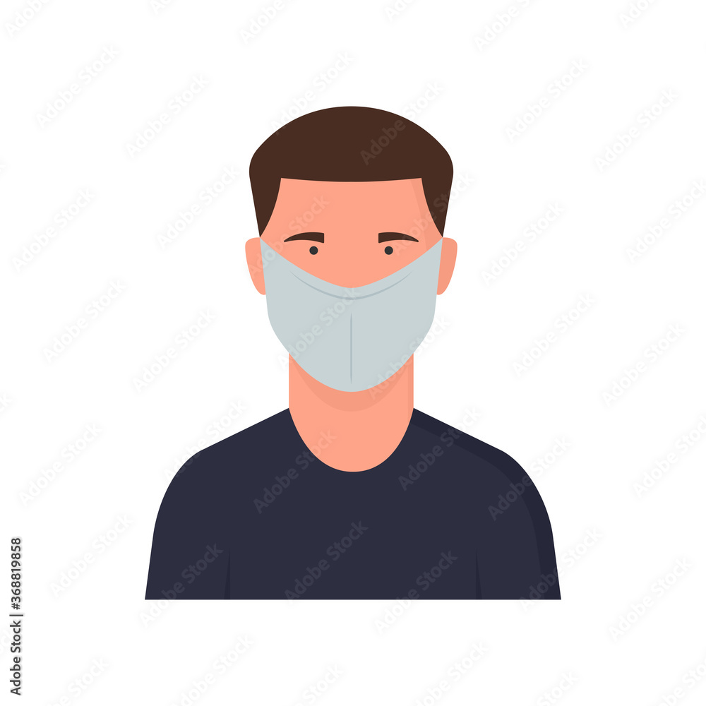 Coronavirus. Persona con mascarilla. Detener el coronavirus. Raza latina o latino. Proteger la salud. Concepto de cuarentena, pandemia y epidemia. Hombre con máscara médica. Contaminación del aire