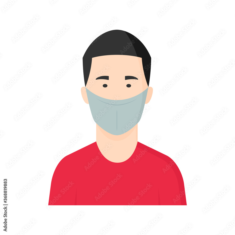 Coronavirus. Persona con mascarilla. Detener el coronavirus. Raza asiática o asiático. Proteger la salud. Concepto de cuarentena, pandemia y epidemia. Hombre con máscara médica. Contaminación del aire