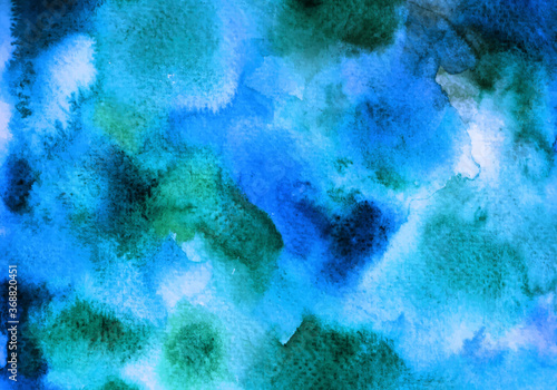 Watercolor texture vector background blue ocean color
