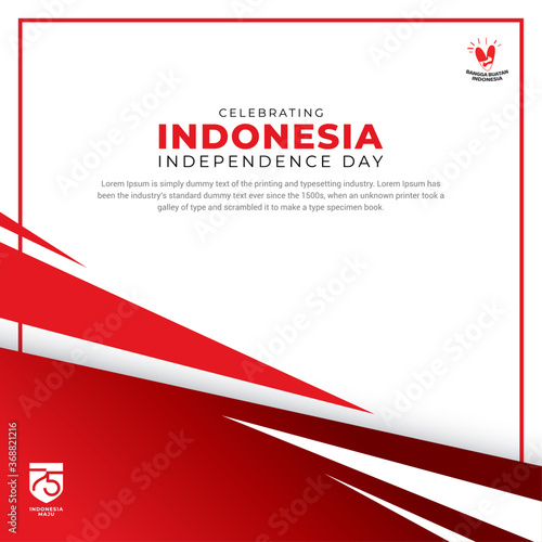 Celebration 75th Indonesia Independence day design with shape. Independence day background 