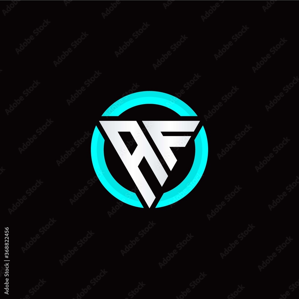 A F initial logo modern triangle with circle A F initial logo modern triangle with circle