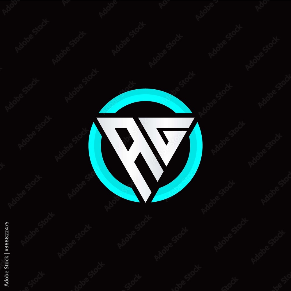 A G initial logo modern triangle with circle A G initial logo modern triangle with circle