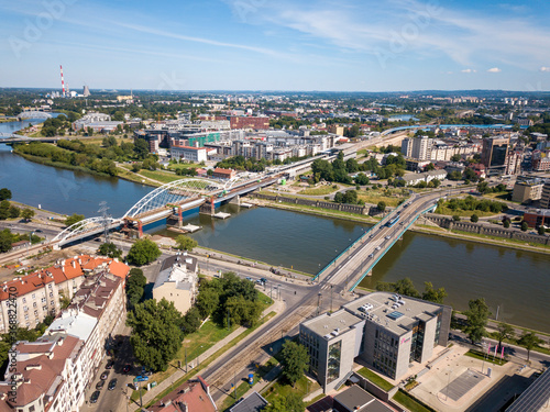 Kazimierz district and bridges over the river. Krakow
