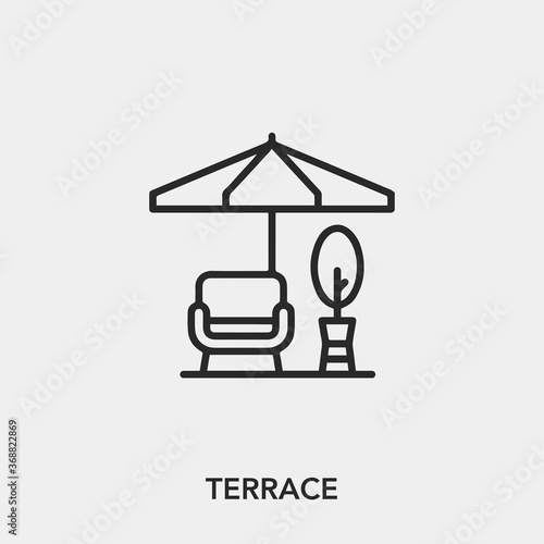 terrace icon vector. Linear style sign for mobile concept and web design. terrace symbol illustration. Pixel vector graphics - Vector.