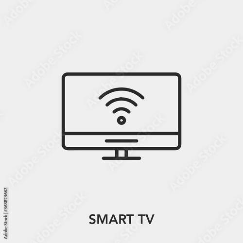 smart tv icon vector. Linear style sign for mobile concept and web design. smart tv symbol illustration. Pixel vector graphics - Vector.